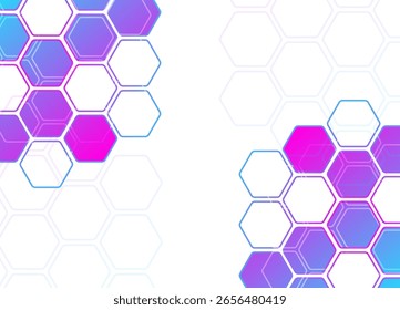 Design de banner hexágono geométrico. Padrão hexagonal futurista de favo de mel