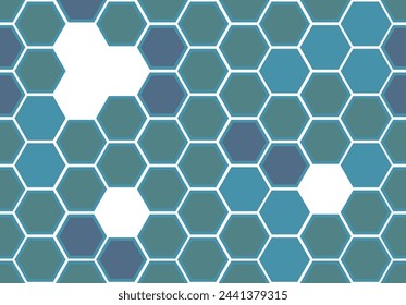 Geometric hexagon blue abstract seamless pattern background molecule and communication. geometric big data complex with compounds. for vector fashion geometric hexagon design banner, poster, card, web