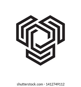 Geometric Hexagon Business Company Stock Vector Logo Design