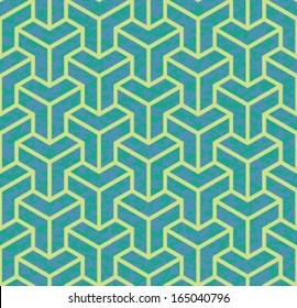 Geometric Hexagon Cube Corner Graphic Print Seamless Background Pattern