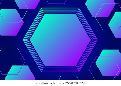 Geometric Hexagon Frame Background. Technology Banner. Vector Illustration. Abstract Business Wallpaper. Minimal