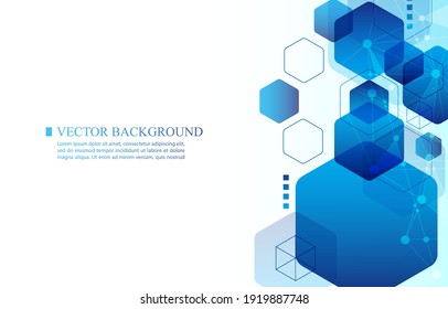 geometric hexagon futuristic vector background.