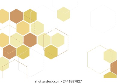 Geometric hexagon gold abstract pattern background molecule and communication. geometric big data with compounds. for vector fashion geometric hexagon design. Science, technology and medical concept.