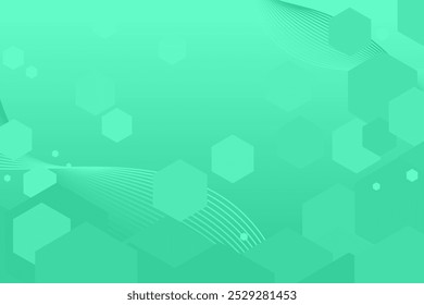 Geometric hexagon green background. Science background with hexagons design. futuristic editable vector illustration.