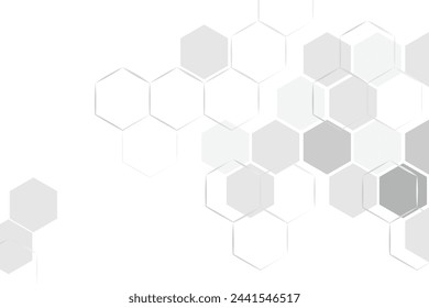 Geometric hexagon grey abstract pattern background molecule and communication. geometric big data with compounds. for vector fashion geometric hexagon design. Science, technology and medical concept.