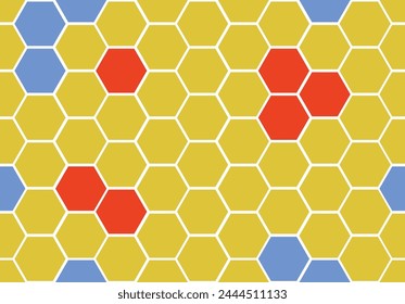 Geometric hexagon honeycomb abstract seamless pattern background molecule and communication. geometric big data complex with compounds. for vector fashion geometric hexagon design banner, poster, card