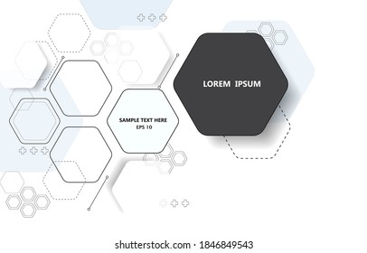 gráfico de información de hexágono geométrico.diseño de vector abstracto