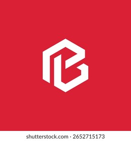 Letra Hexágono Geométrica B Modelo de Vetor de Design de Logotipo