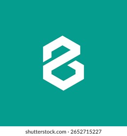 Letra Hexágono Geométrica B Modelo de Vetor de Design de Logotipo