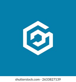 Geometrisches Hexagon Buchstabe G E GE EG Logo, Vektorvorlage
