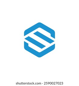 Geometric Hexagon Letter S Logo design vector template isolated on white background