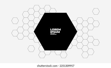 Plantilla de banner de conexión de líneas hexagonales geométricas. ilustración vectorial