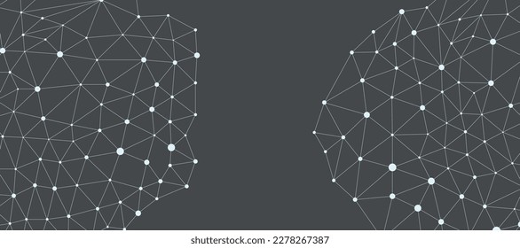 Geometrische hexagonische Linien und Punkte-Verbindungsbanner-Vorlage.
