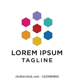 Geometric Hexagon logo design Template