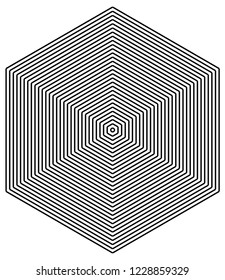 Geometric hexagon optical illusion design.