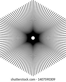 Geometric hexagon optical illusion design.
