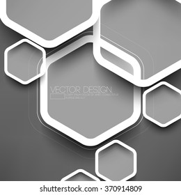 geometric hexagon overlapping on gray background