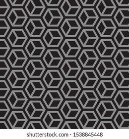 Geometric Hexagon Pattern with Black and Grey Color. Modern Style as Background.
