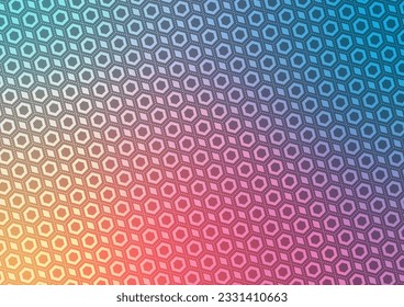 Geometric hexagon pattern line gradient technology background. vector illustration.