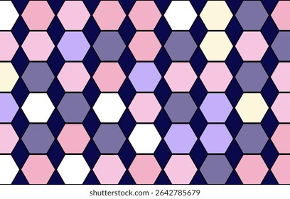Geometric hexagon pattern in pastel colors with spaces to copy