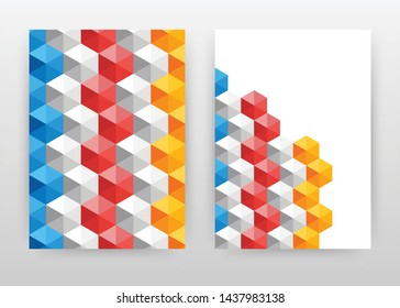 Geometric Hexagon Red Yellow Gray Shapes Stock Vector (Royalty Free ...