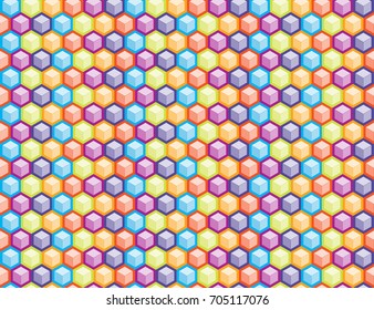 Geometric hexagon seamless colorful pattern background