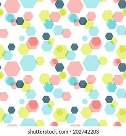 Geometric hexagon seamless pattern, EPS 10, multiply