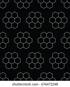 geometric hexagon seamless vector pattern floral background