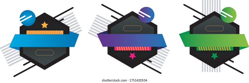forma de hexágono geométrico con 3 colores distintos