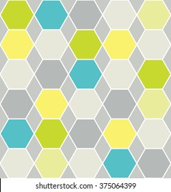 Geometric hexagon shape design. Editable vector. Seamless pattern repeat.