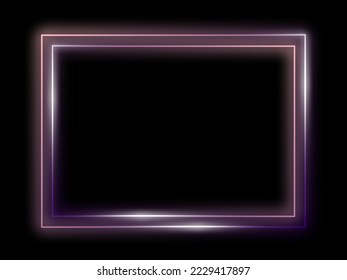 Geometric hexagon shape neon frames luxury line vector illustration