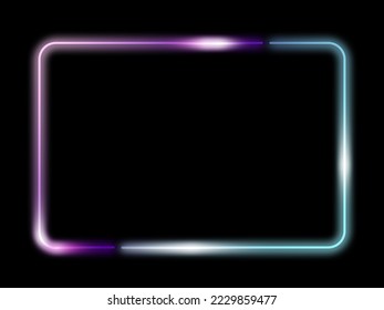 Geometric hexagon shape neon frames luxury line vector illustration