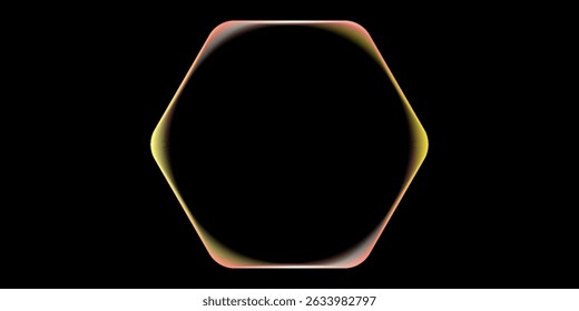 Geometric hexagon shape neon frames luxury line vector illustration