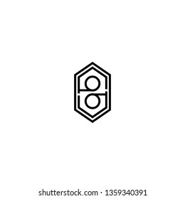 geometric hexagon shape with OO logo letters design concept