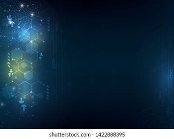 geometric hexagon shape pattern.technology vector design.