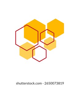 Ilustración vectorial de forma hexagonal geométrica