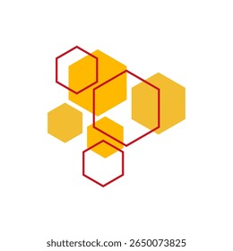 Illustration vectorielle géométrique de forme hexagonale