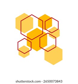 Illustration vectorielle géométrique de forme hexagonale