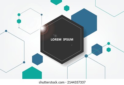 Geometric hexagon shape.abstrat vector hexagons background