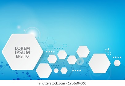 Geometric hexagon shape.Modern vector futuristic technology wallpaper