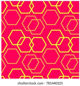 Geometric hexagon uneven seamless pattern. Design for print, fabric, textile. Seamless wallpaper
