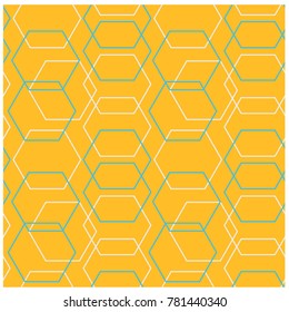 Geometric hexagon uneven seamless pattern. Design for print, fabric, textile. Seamless wallpaper
