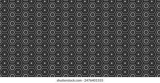 Patrón geométrico sin costuras de Vector hexagonal gris para textiles de diseño y fondo.eps
