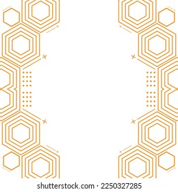 geometric hexagonal frame design element