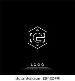 geometric hexagonal lines G logo letter design concept