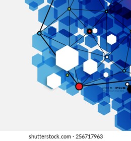 Geometric Hexagonal  Molecular Pattern Background