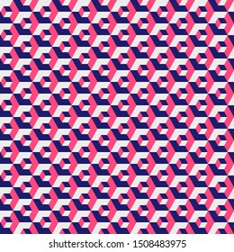 Geometric hexagonal pattern, red color grid texture. Seamless hexagon background. Vector illustration.