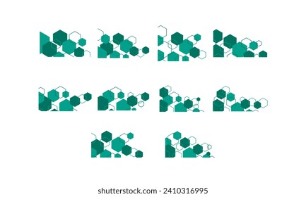Geometric Hexagonal Shape Element Set