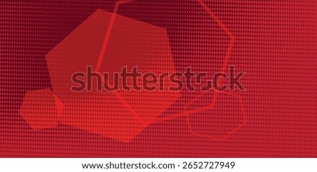 Geometric hexagonal shape. Heptagon geometric symbol. Editable stroke. Dotted grain background.