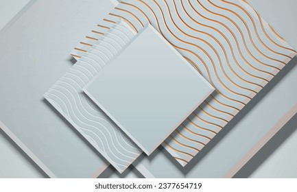 Geometric hexagonal shape overlapping background. Vector illustration.